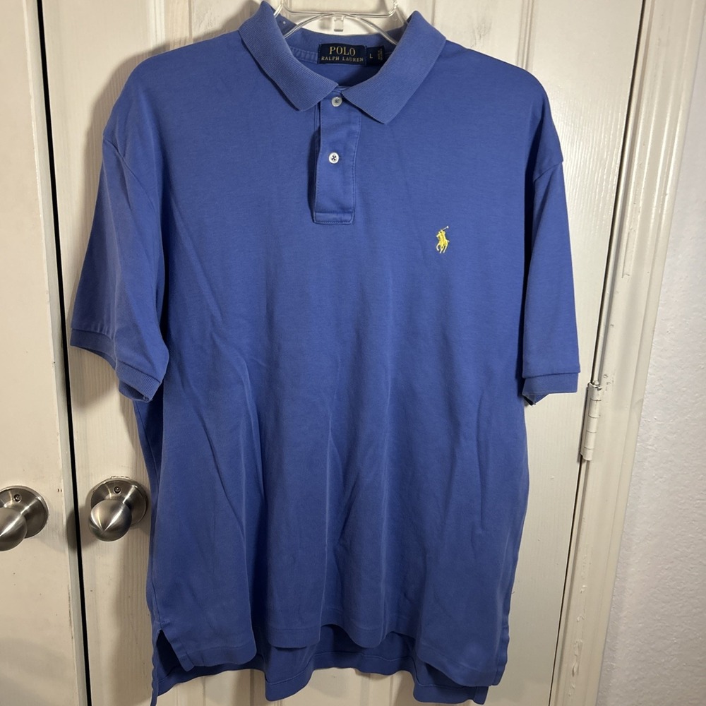 Polo By Ralph Lauren Men's Polo Shirt L‎ Light Blue 100% Cotton